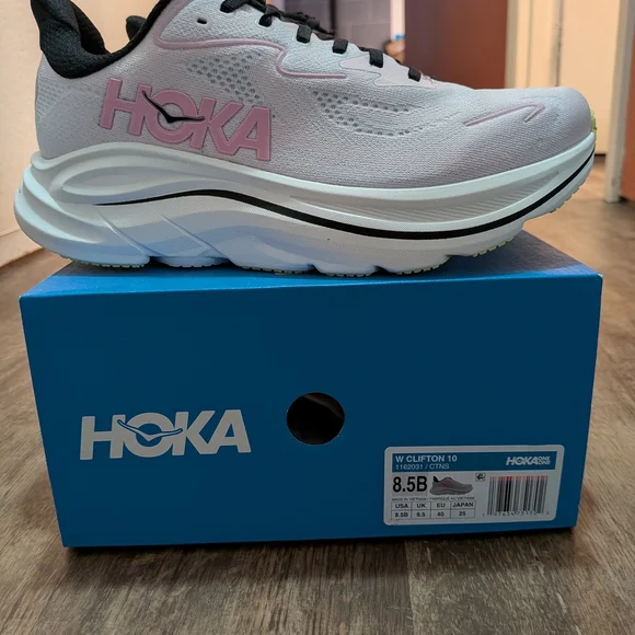 Hoka One One Women's Pink and White Athletic Shoes - Picture 5 of 6